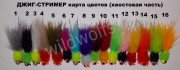 Карта цветов ДЖИГ СТРИМЕР (хвост)